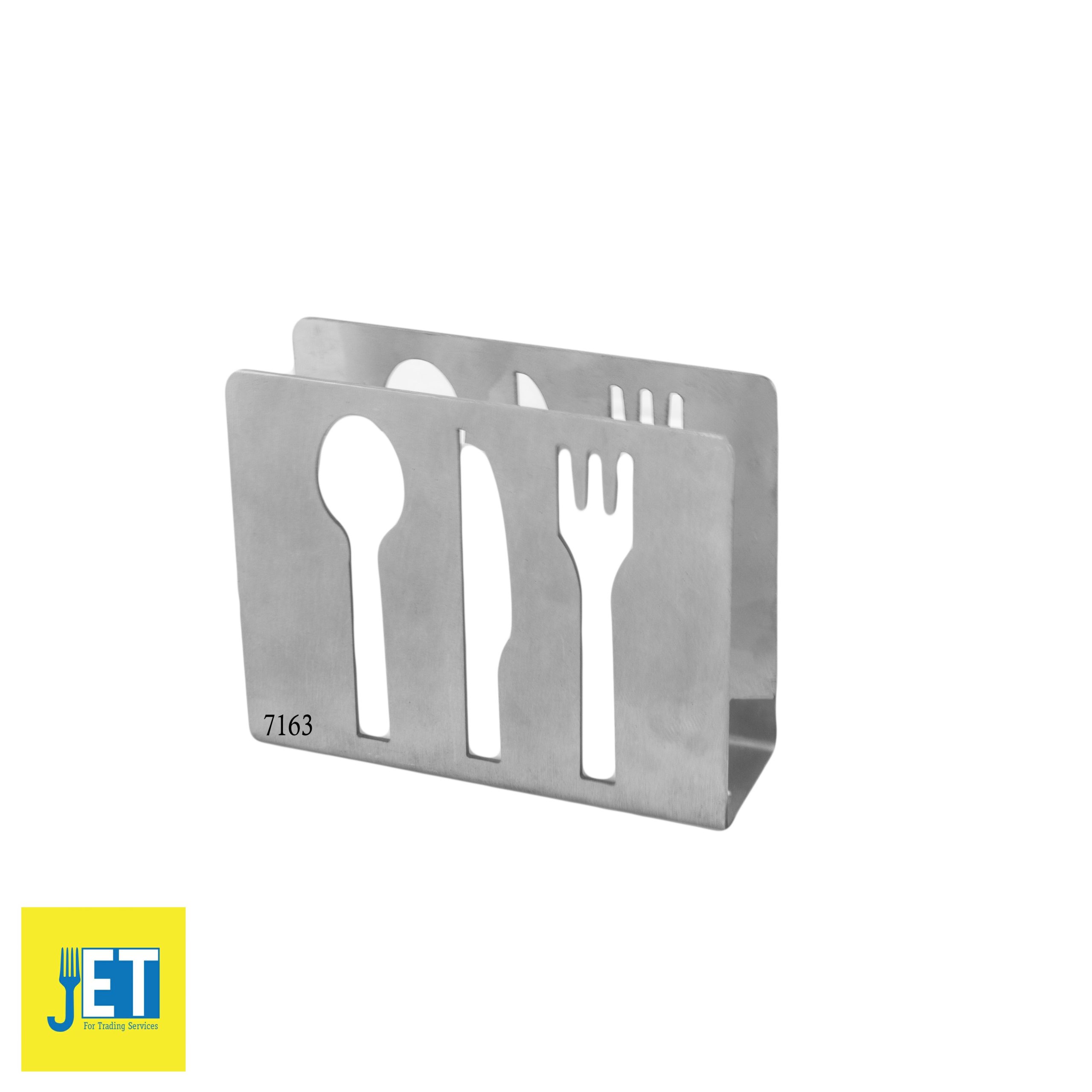 Silver fork and knife napkin holder