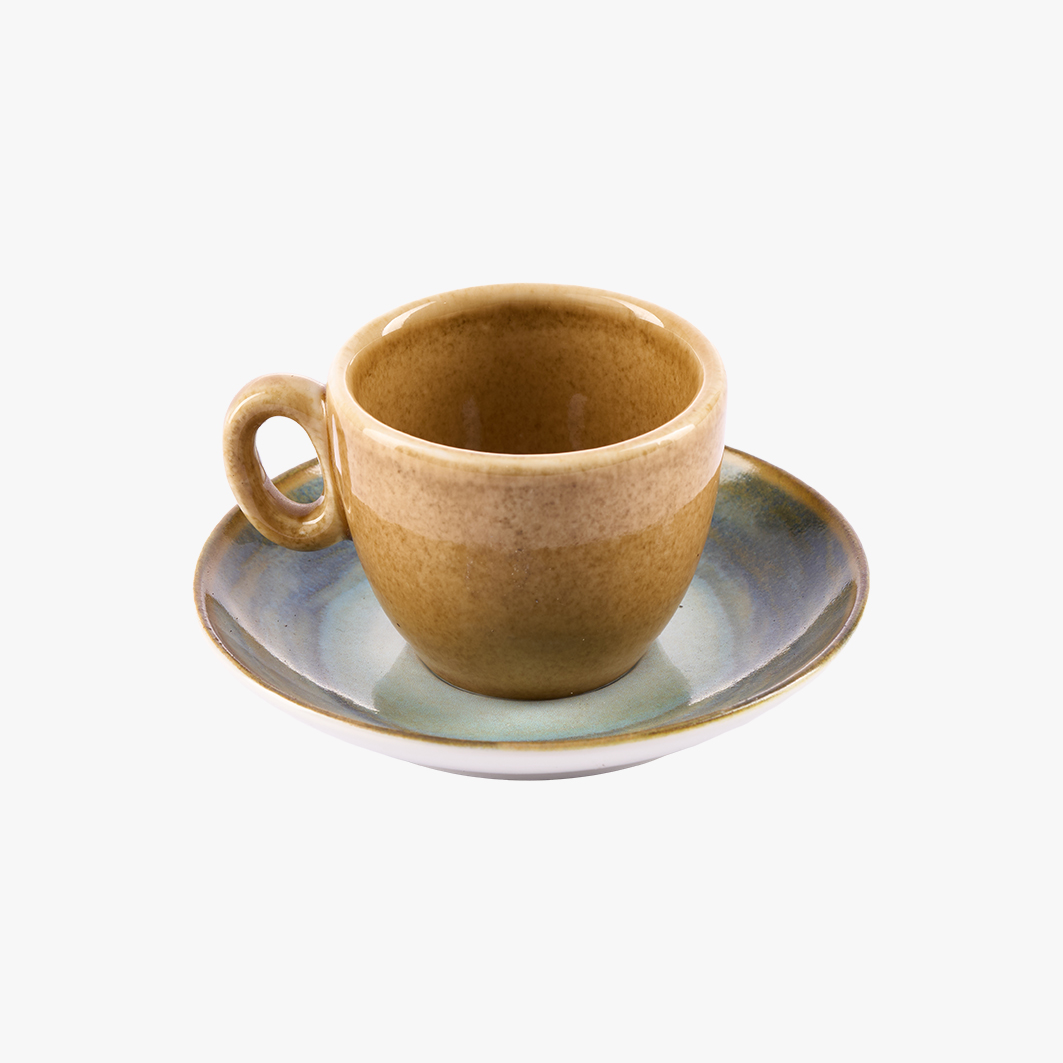 Luna coffee cup with honey-colored glaze - sorted