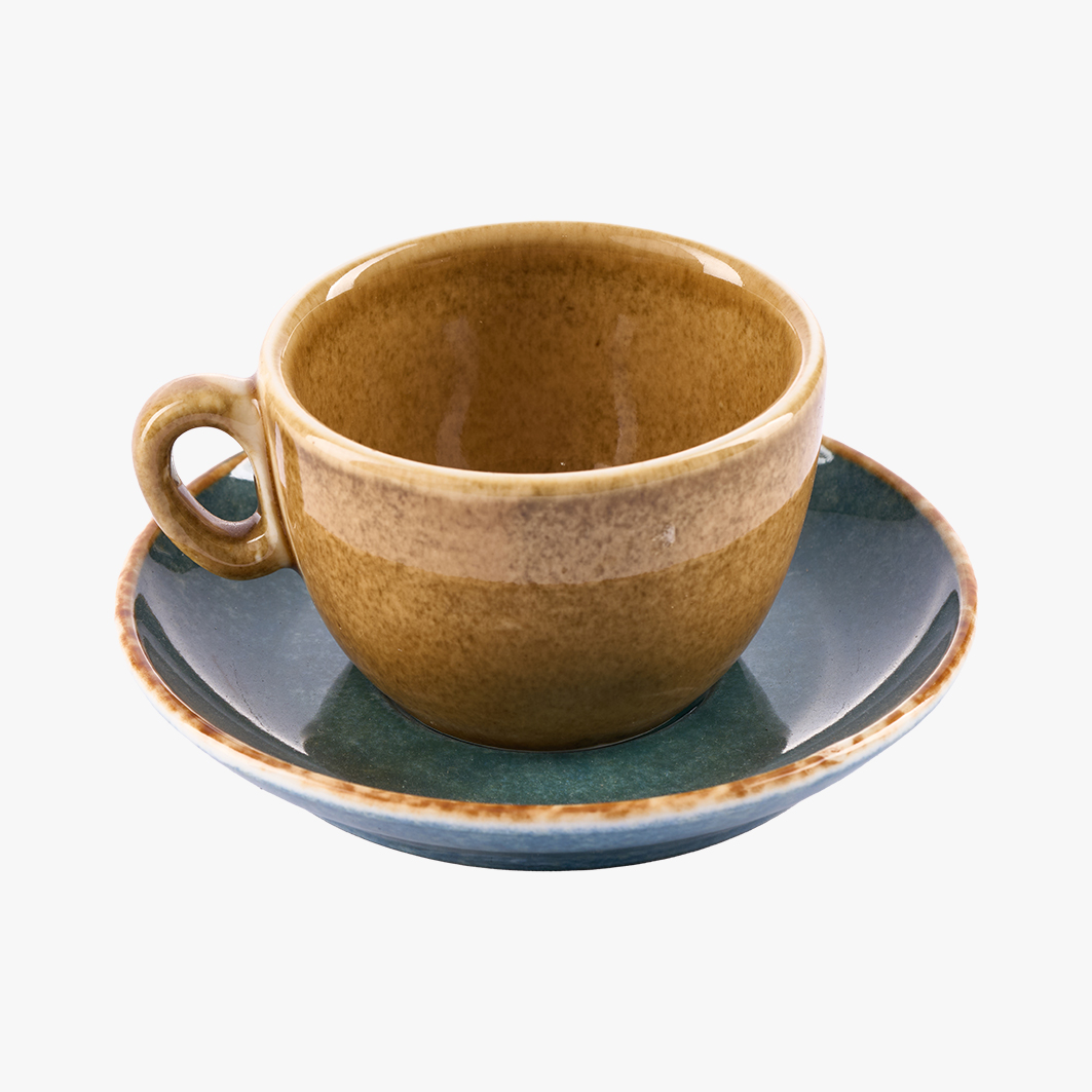 Luna Tea Cup in Honey, Glazed Colors - Sort