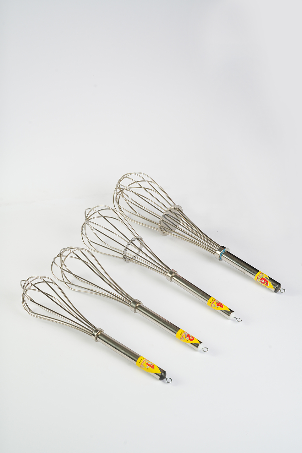 Stainless steel wire whisk with bracket, various sizes